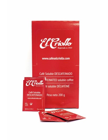DESCAFEINADO SOLUBLE EL CRIOLLO 100 SOBRES