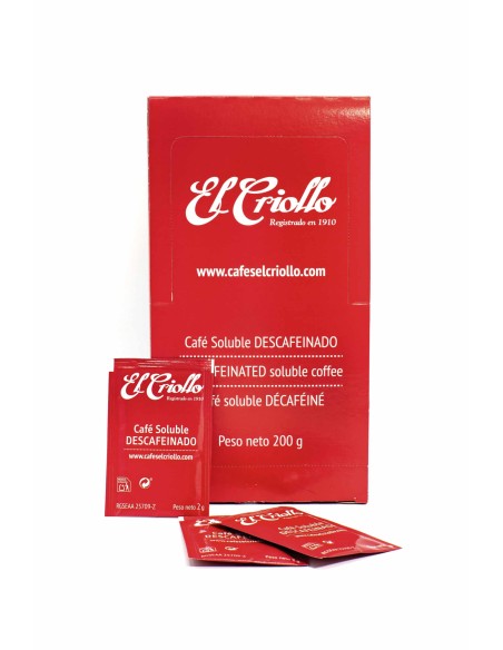 DESCAFEINADO SOLUBLE EL CRIOLLO 100 SOBRES