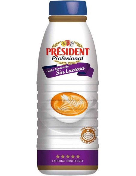 LECHE PRESIDENT SIN LACTOSA LITRO C.6 UDS.